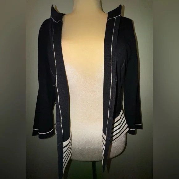 White House Black Market Milano Stripe Jacket-Sz: L- BNWT - Picture 7 of 11
